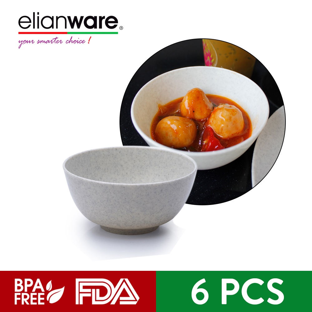 Elianware 4.5” Marble Dining Bowl (6 Pcs Set) Small Soup Mangkuk Bowl