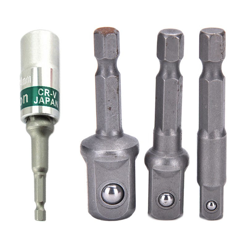 Waterheartmoon 3 X Socket Adaptor Set 1 4 To 1 2 1 4 3 8 Inch Cordless Hex Drill Bit Driver New Shopee Malaysia