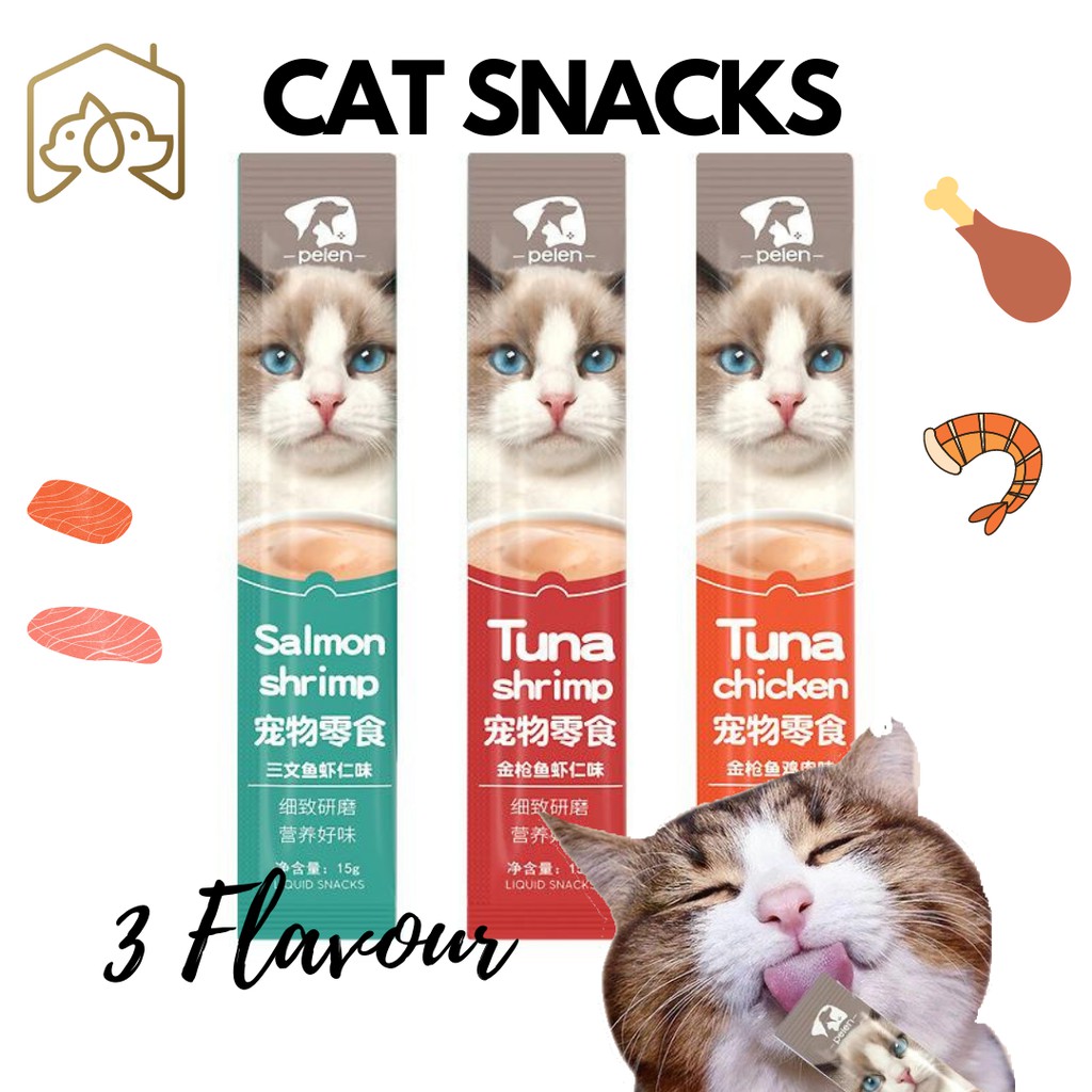 4.4【READY STOCK】Makanan Kucing PEIEN Cat Treats Cat Food Snacks Pet 15g