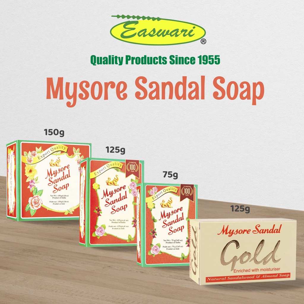 Mysore Sandal Soap 75g/125g/150g - Mysore Sandal Gold Soap 125g ...