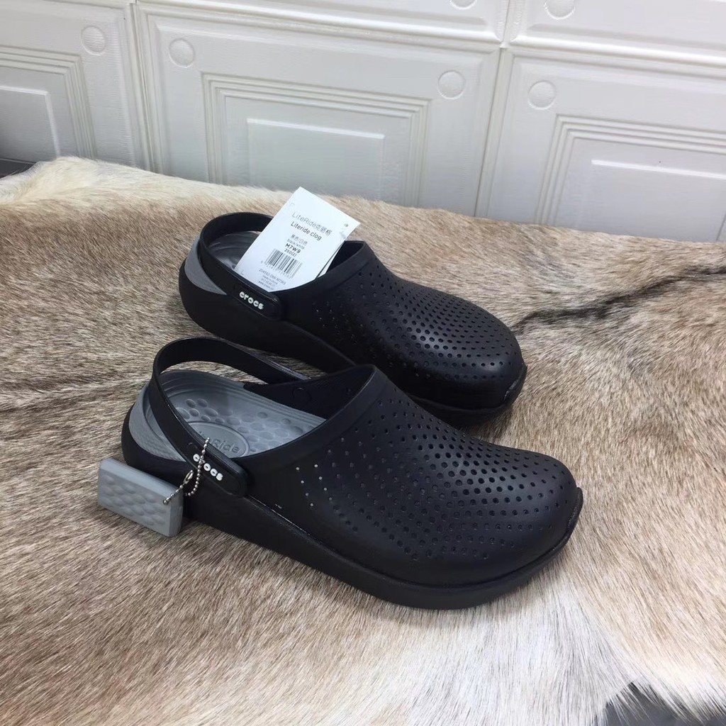 crocs black and grey