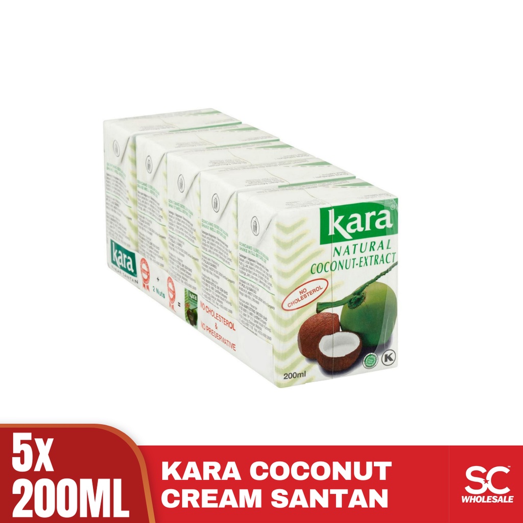 KARA Natural Coconut Cream Extract Santan 5x200ml Shopee Malaysia