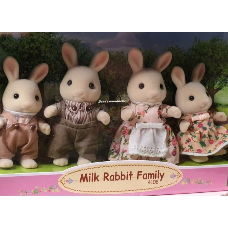 Sylvanian families milk rabbit family Shopee