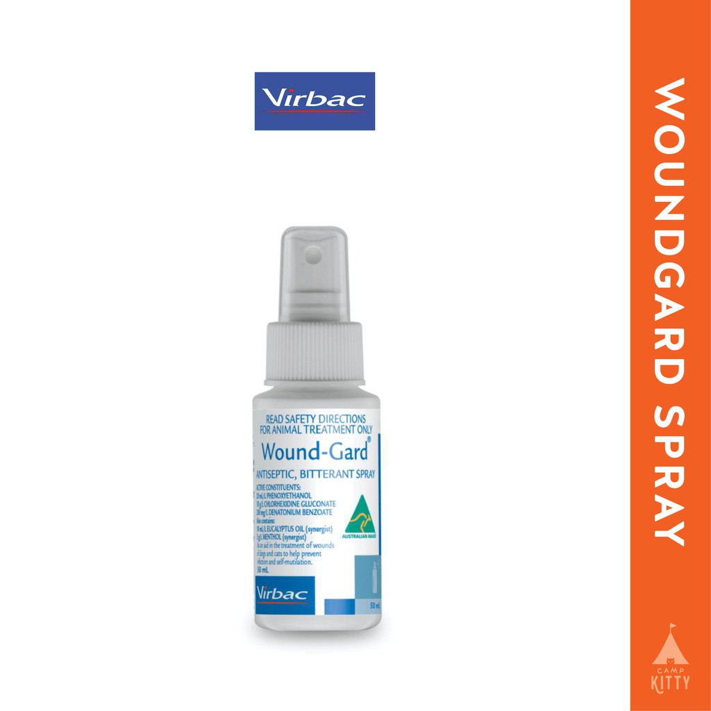 Virbac Wound Gard Antiseptic Anti Fungal Bitterant Spray 50ml Wound