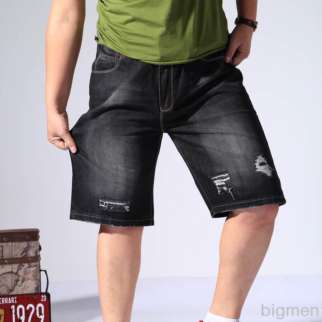 plus size black ripped shorts