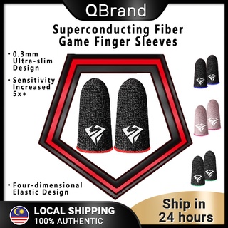 QBrand Finger Sleeve Sweatproof Mobile Game Finger Sleeve Breathable Non-Slip Touch Screen sarung tangan pubg 1 pair=2pc