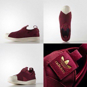 adidas superstar slip on maroon