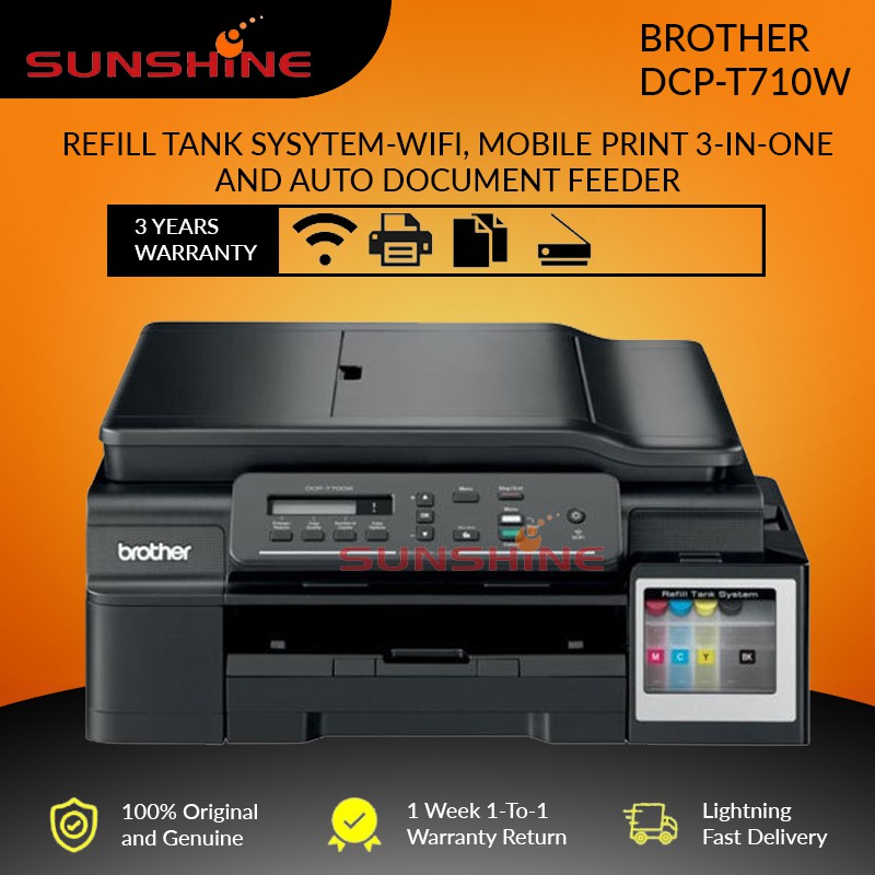 Brother DCP T710W Refill Tank System With Print/Copy/Wireless/Scan