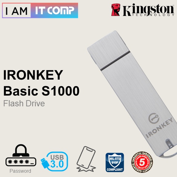 (PREORDER) Kingston IronKey S1000 Basic USB 3.0 Flash Drive ( 4GB