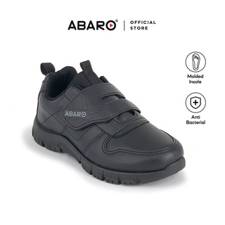 Image of ABARO Water Resistant 2323A Anti-Bacterial School Shoes Black/Comfy/Sport Shoes/Kasut Sekolah Hitam/校鞋/学生鞋/黑鞋