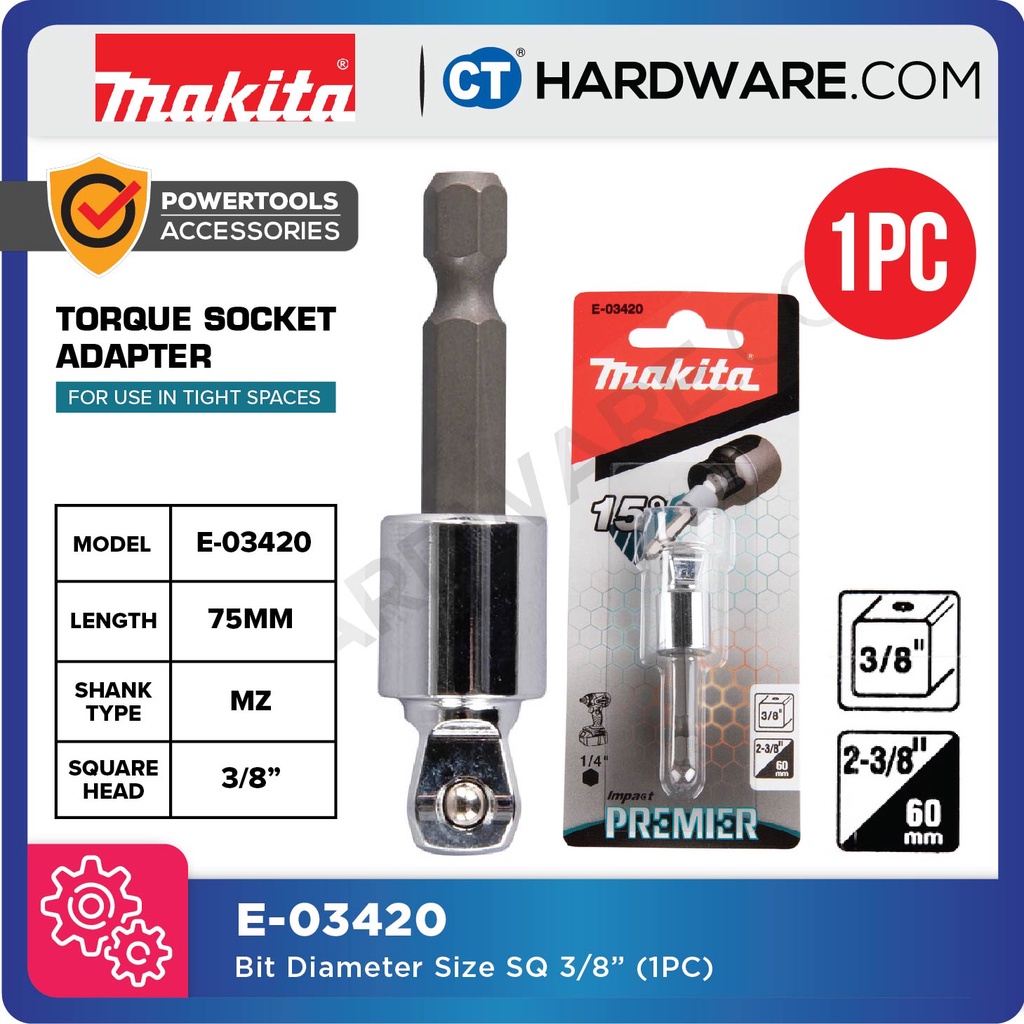 Makita E-03436 Adattatore Impact Premier Per Avvitatore - ½ Dr, Inclinabile, Per Lavori Pesanti - Foto 5