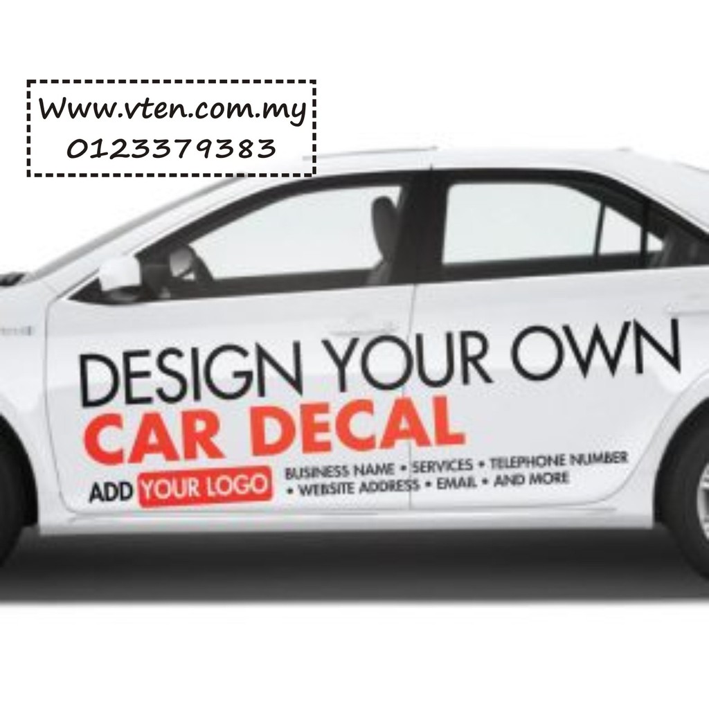 Customized Car Sticker Custom Made Advertisement Car Sticker è®¢åšè½¦è´´çº¸å¹¿å'Š Shopee Malaysia