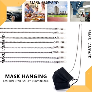 🥭Mask lanyard mask extender face Mask Hanging Rope Necklace Mask Holder Glasses Chain Metal Ear Hanging Rope Two Hooks ☞Beaut