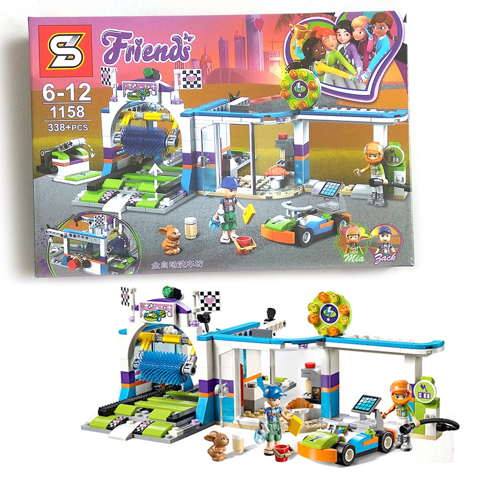 lego friends spinning brushes car wash