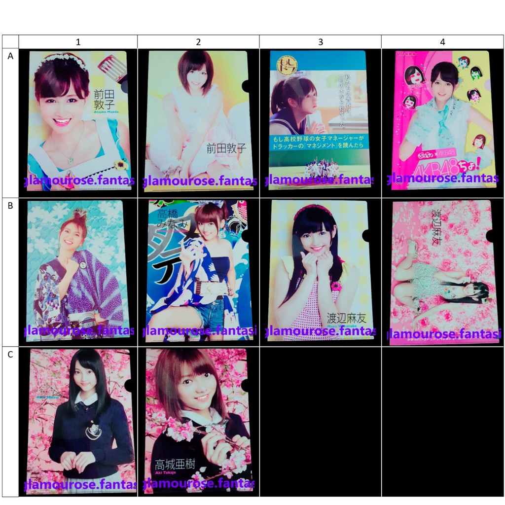 Akb48 Ske48 Jkt48 Folders L Shape Atsuko Maeda Yuko Oshima Minami Takahashi Mayu Watanabe Etc Japan Malaysia Shopee Malaysia