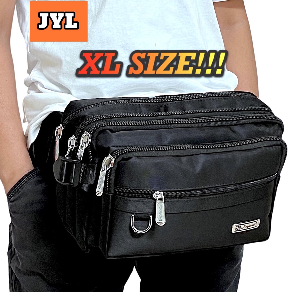 JYL Premium Business Class (XL) Size Men Waist Bag Pouch Bag Thick & Durable Nylon