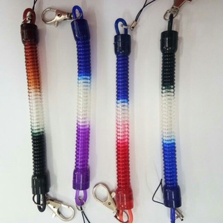 [ Ready Stock ] (SPRING) Retractable Plastic Spring Coil Spiral Stretch Keychain Ring Chain Keyring (send random)