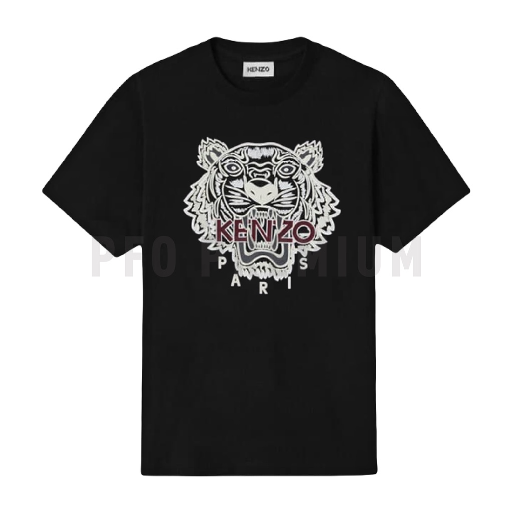 Kenzo Men's Embroidered Tiger Black Tee (Slightly Oversized) | Shopee ...