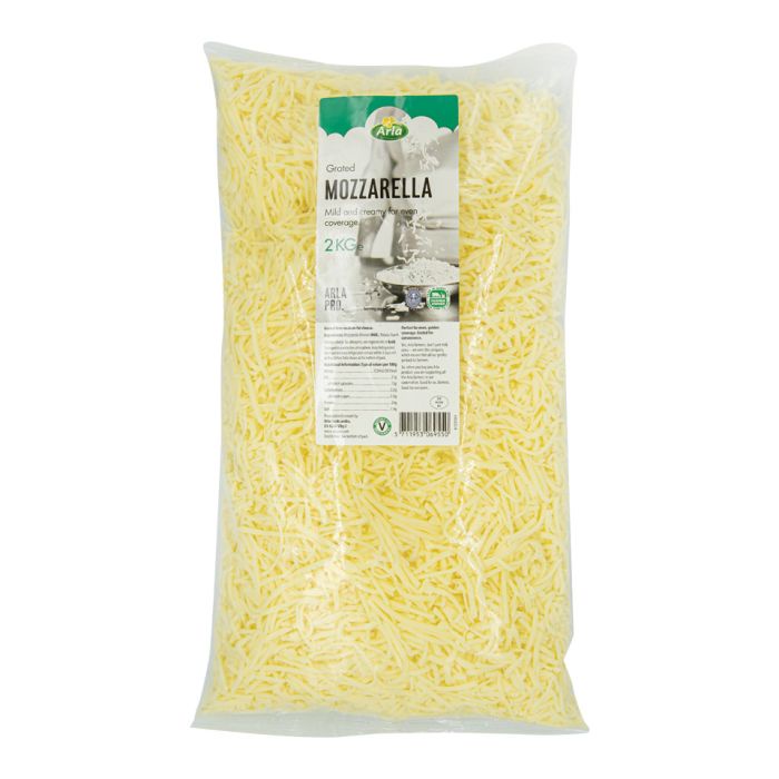 Arla Pro IQF Shredded Mozzarella Cheese 2kg per pack (Delivery within