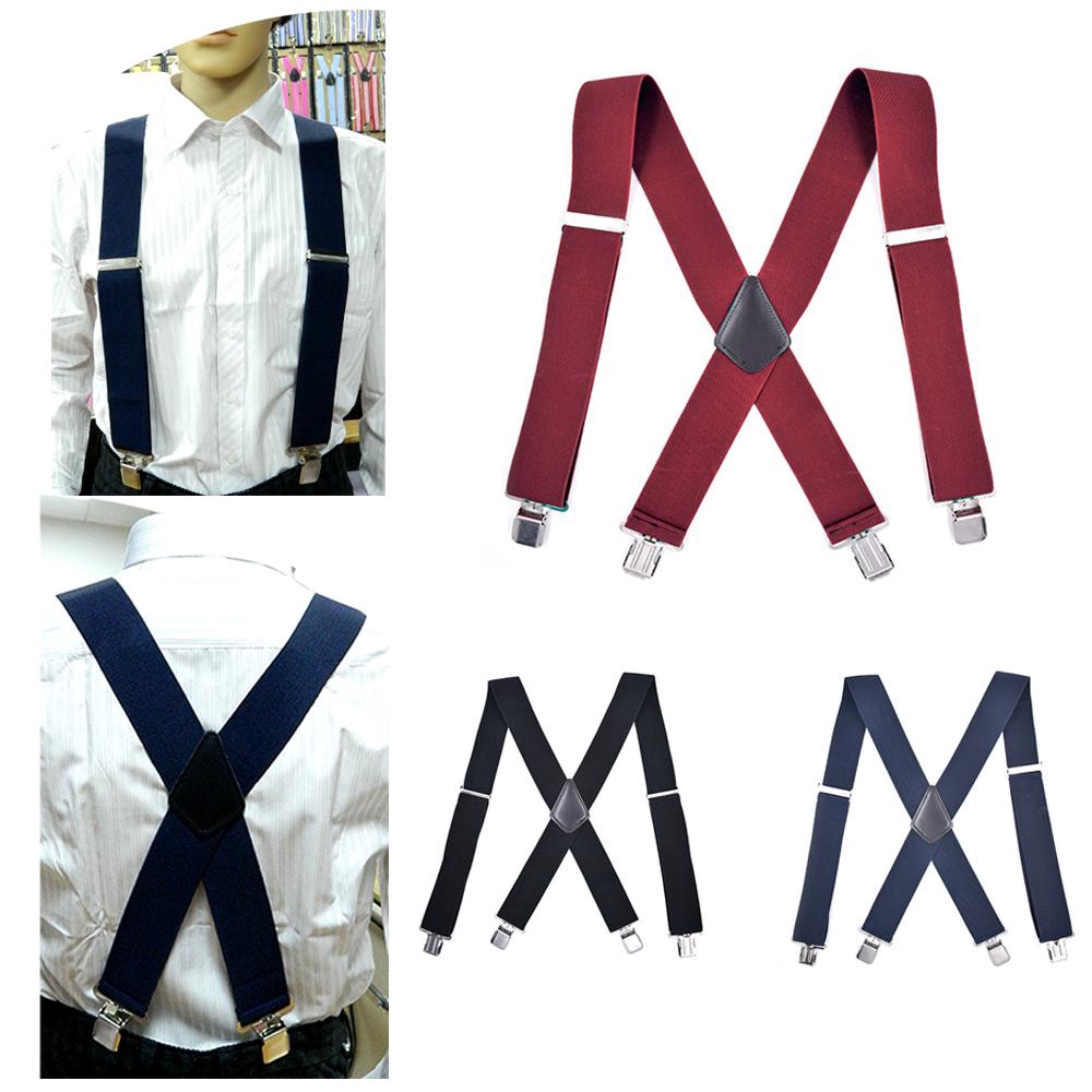 50mm Adjustable Mens Heavy Duty Metal Clips Braces Trouser Belt Suspender