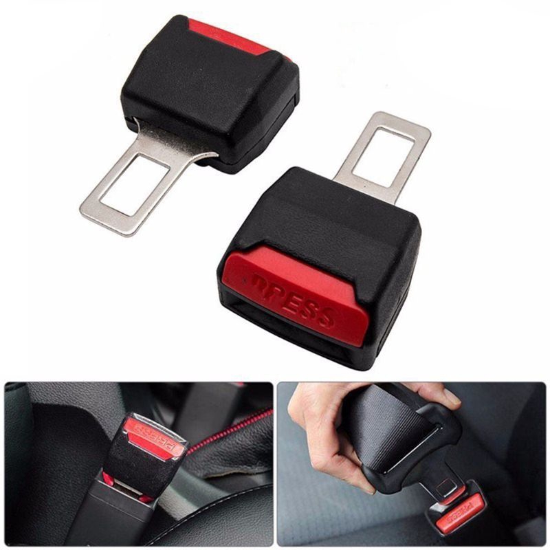 2PCS Universal Lock Belt Adjustment Buckle Seat Belt Socket Buckle Clasp Insert Car Safety Belt Clip 