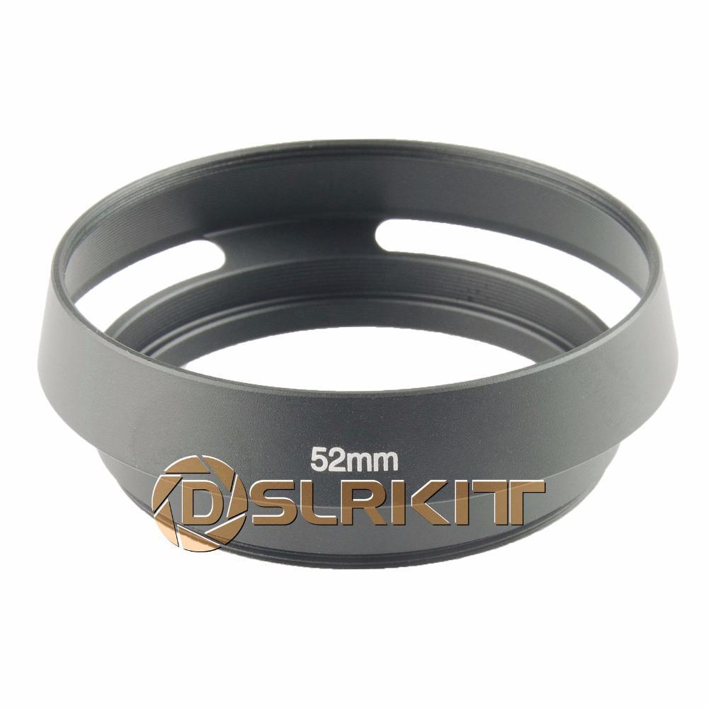 DSLRKIT 40.5mm Metal Vented Lens Hood for Canon Nikon Pentax Sony,Color Silver