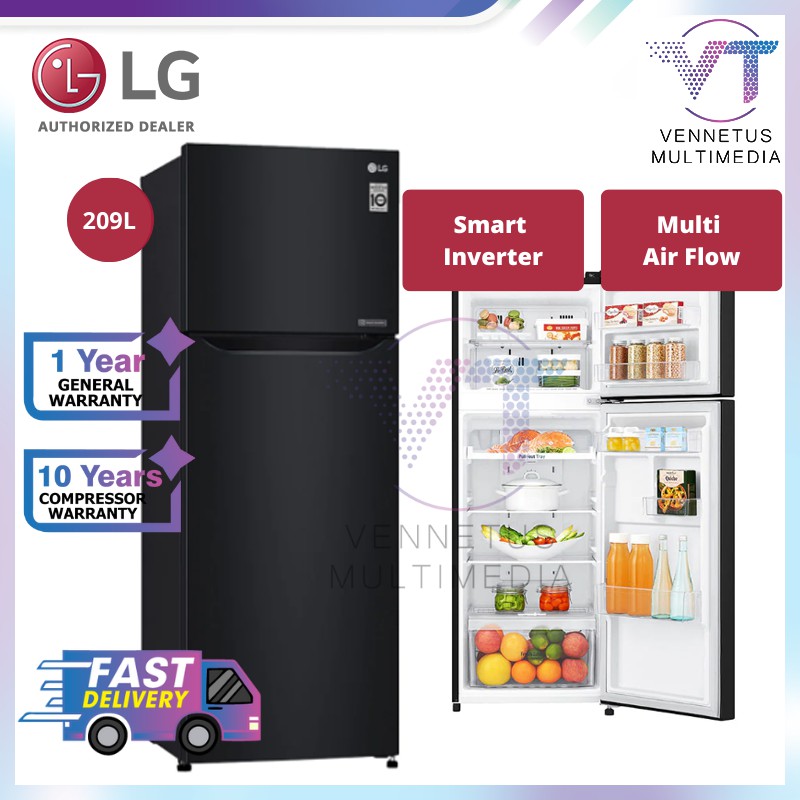 LG Top Freezer/2 Door Fridge with Multi Air Flow, Smart Inverter