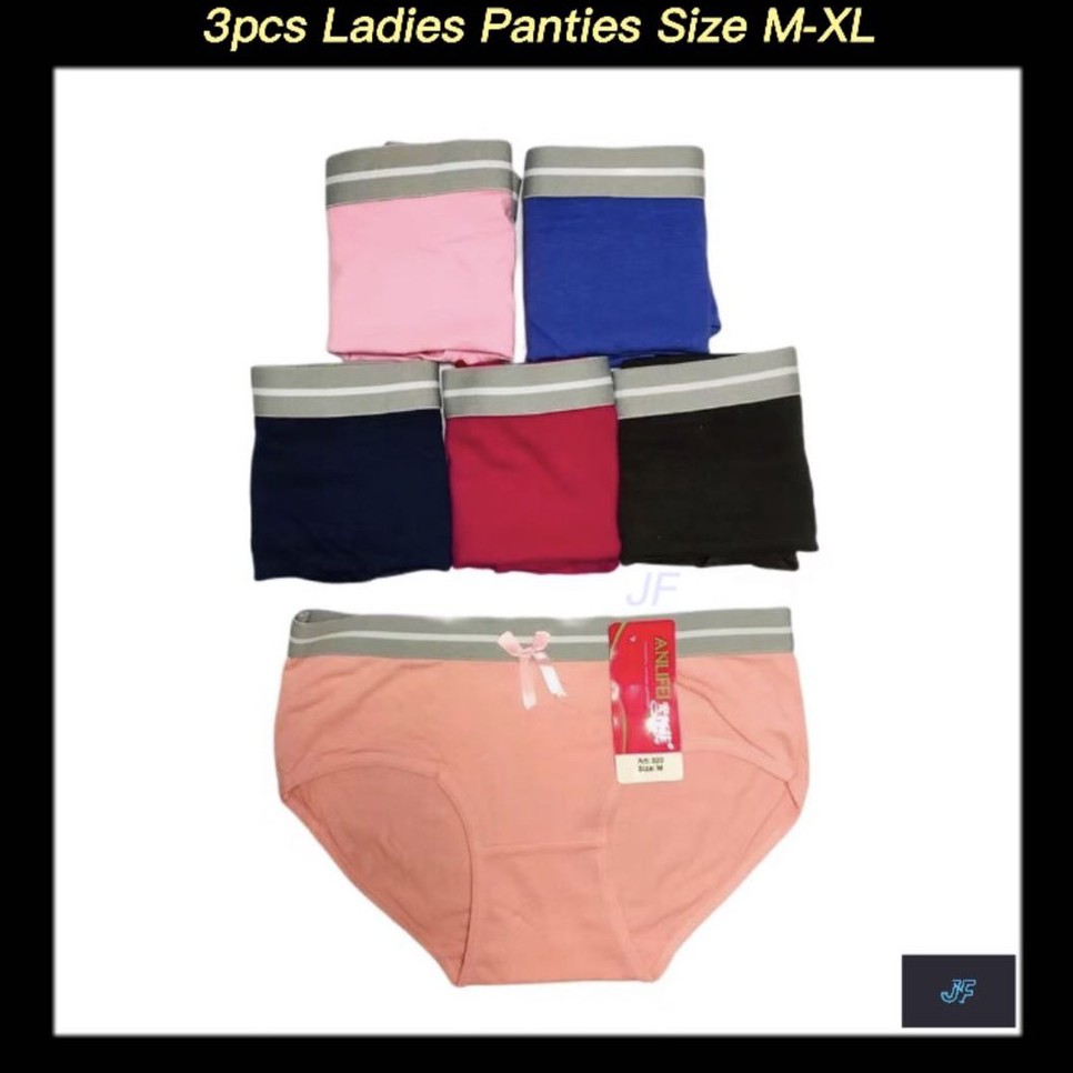 3 Pcs Ladies Briefs Original ANLIFEI Seluar Dalam Wanita Girls Panties Underwear SIZE : M - XL 320 ( U917 )