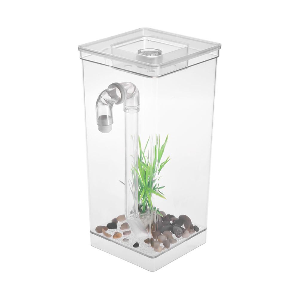 Ecmall Self Cleaning Small Fish Tank Bowl Convenient Acrylic Desk