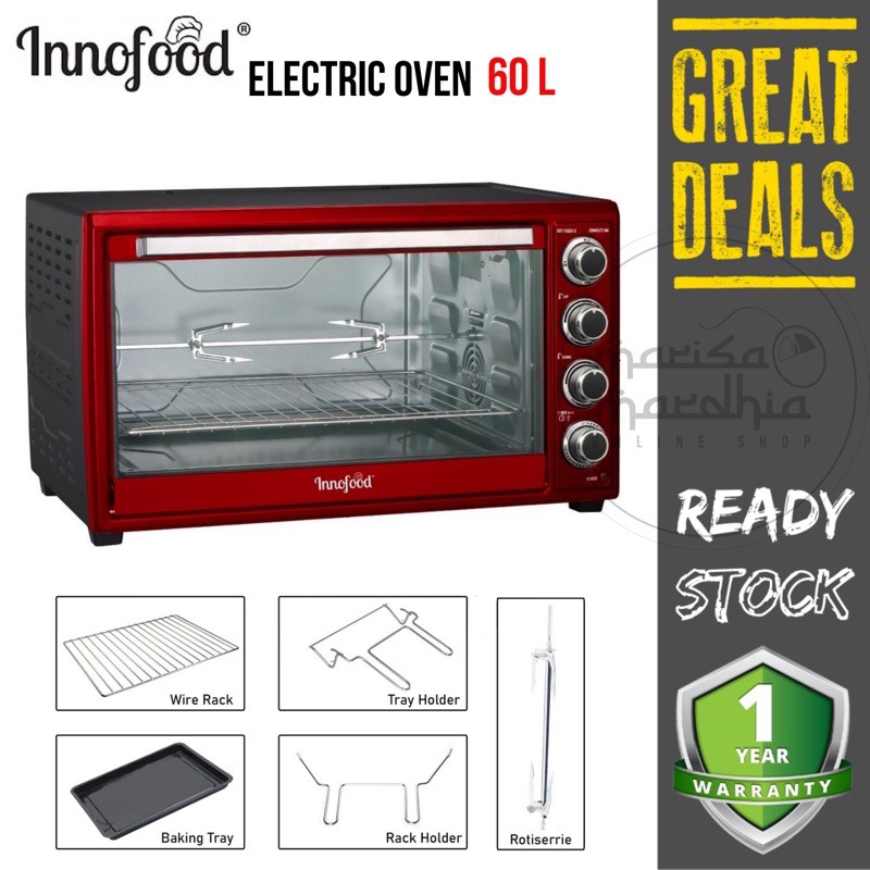 Innofood Electric Oven 60l Electric Oven With Timer Dual Temperature Pick Up Available Shopee Malaysia