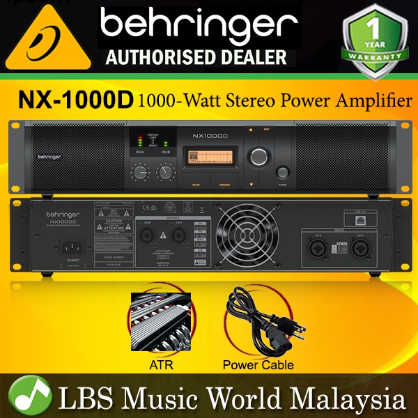 Behringer Behringer Power Amplifier Class D 1000 Watts DSP Control NX1000D 