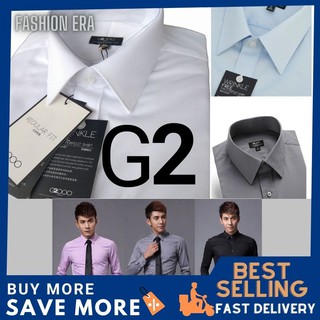 【READY STOCK】G2000 Formal Shirt Long Sleeve Regular Fit Men Business Formal Office Wear Smart Shirt Lelaki Kemeja Baju Lekaki