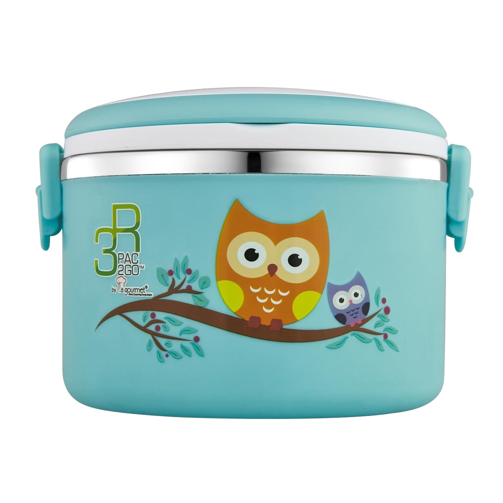 La gourmet Pack to Go 1L Owl Lunch Box with 304 Stainless Steel Insert