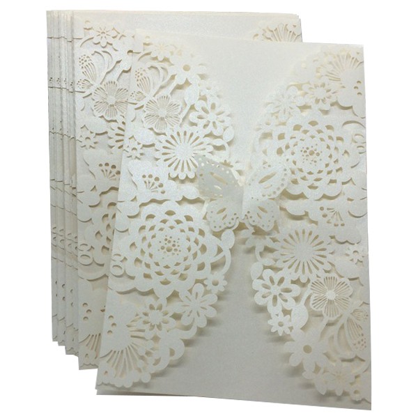 Must Durable 10Pcs/Set Delicate Carved Butterflies Romantic Wedding Party Invitation Card Envelope Invitations Weddin... - Image 2