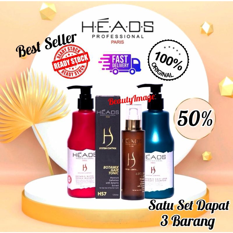 Heads Professional Paris Hair Shampoo Set Hairloss RambutGugur Shampoo