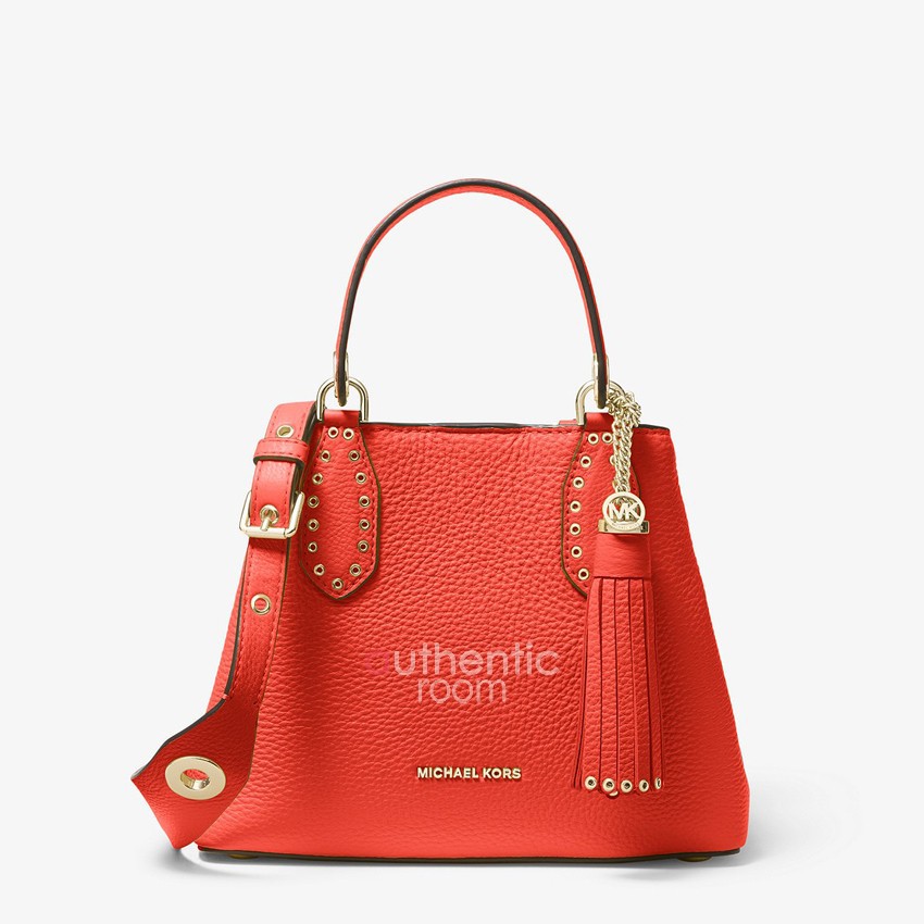brooklyn small pebbled leather satchel