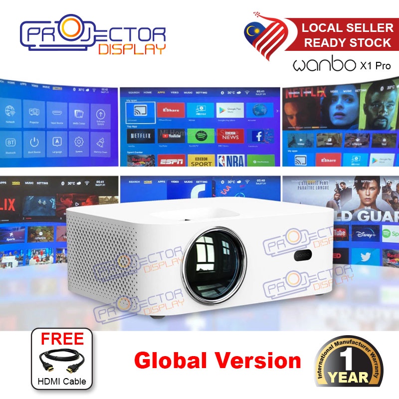 [Original] Wanbo X1 Pro, Wanbo X1, LED Mini Pico Portable Full HD 1080p ...