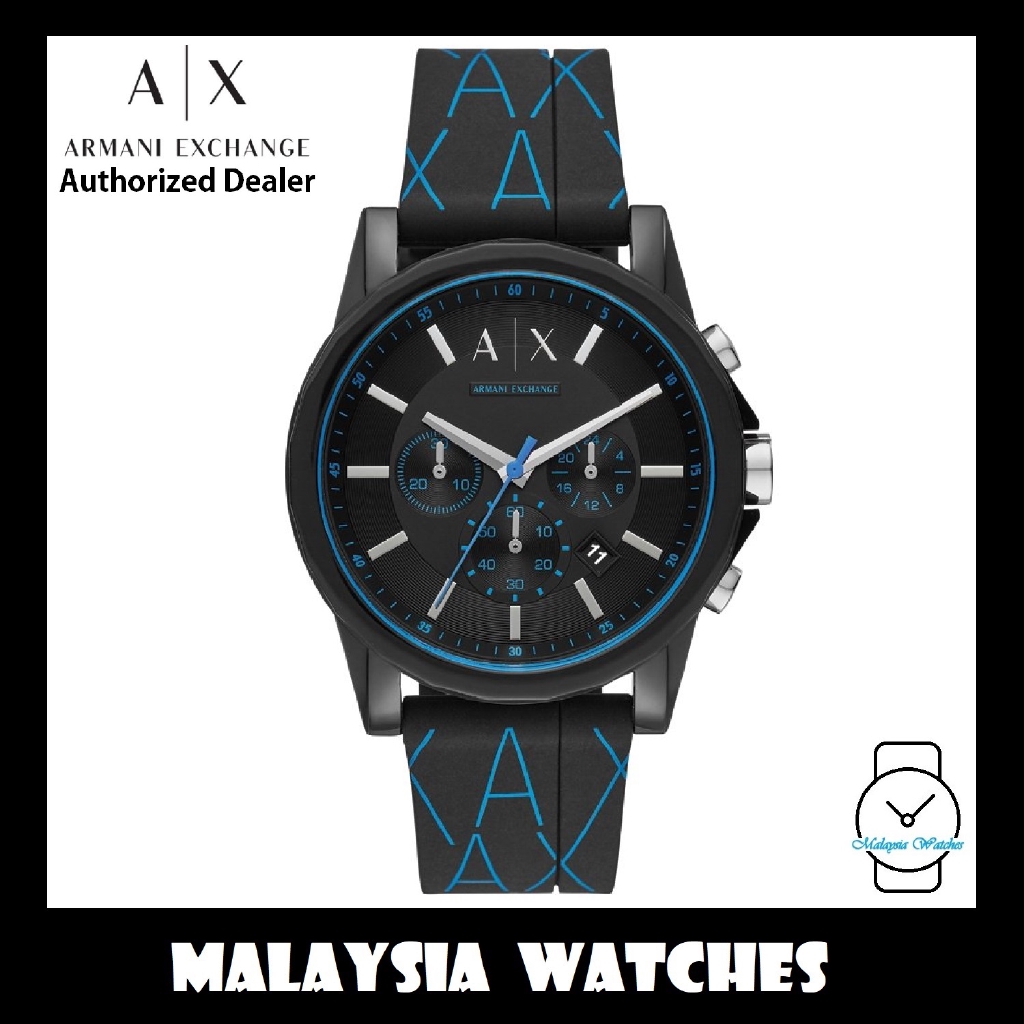 100% Original) Armani Exchange Men's AX1342 Chronograph Black Silicone  Strap Watch (2 Years International Warranty) | Shopee Malaysia