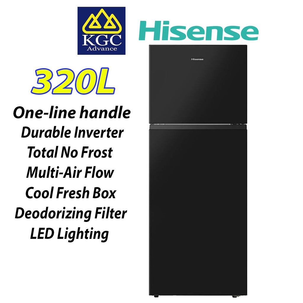 Hisense (320L) 2 Door Fridge Inverter Refrigerator RT328N4ABN Shopee