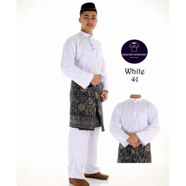 40 Trend Terbaru Baju  Melayu  Putih  Samping Hijau JM 