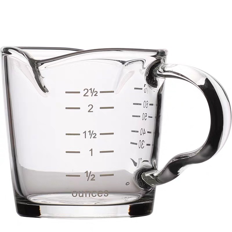 70ML Double Mouth Double Spout Espresso Ounce Cup Measuring Cup Shot