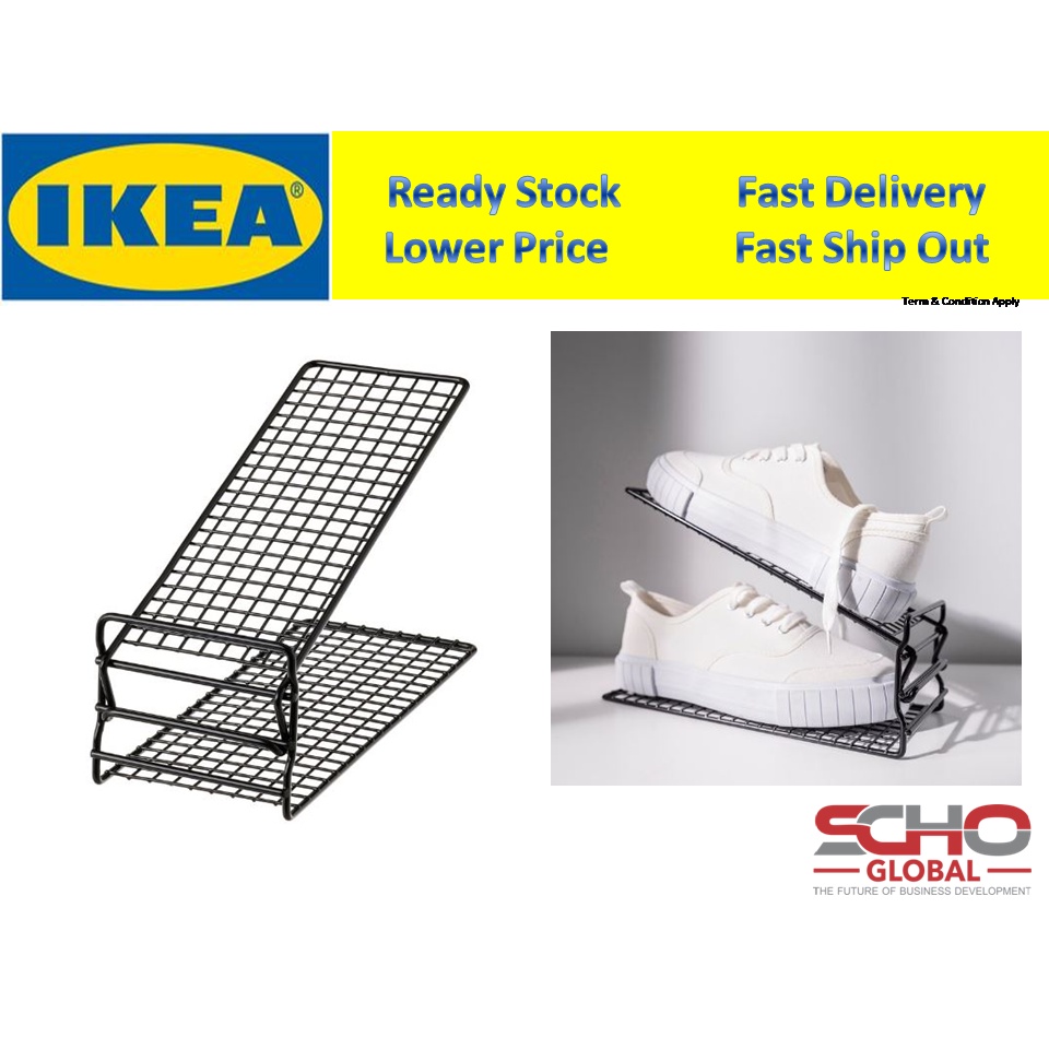 IKEA SKOSTALL Shoe organiser, black, 11x19x27 cm Shopee Malaysia