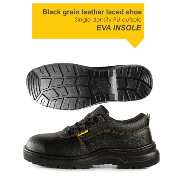 High quality Safety Shoe Black grain leather laced shoe 99.9 safety