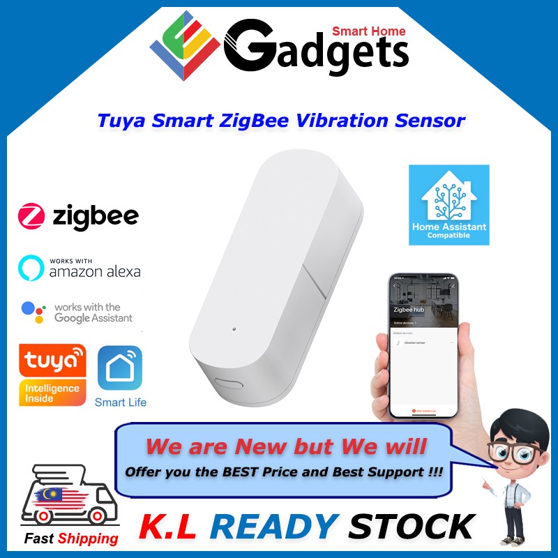 Tuya Vibration Sensor Smart Wireless ZigBee works with Smart Life