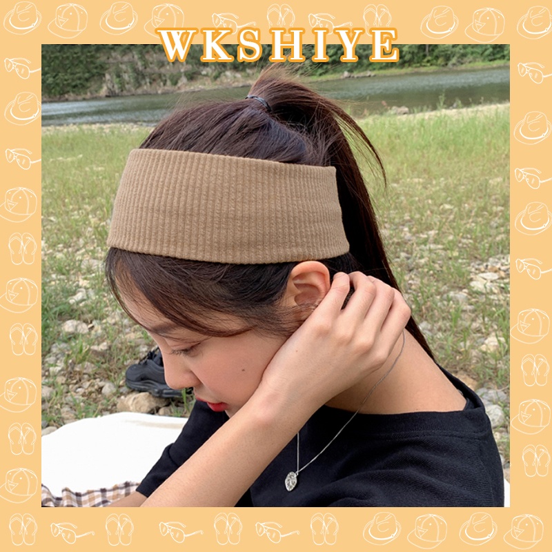 Solid Color Knitted Hair Band Popular Yoga Headband Face Wash Headband |  Shopee Malaysia