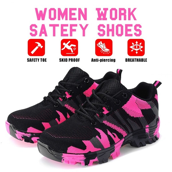 pink camo steel toe boots