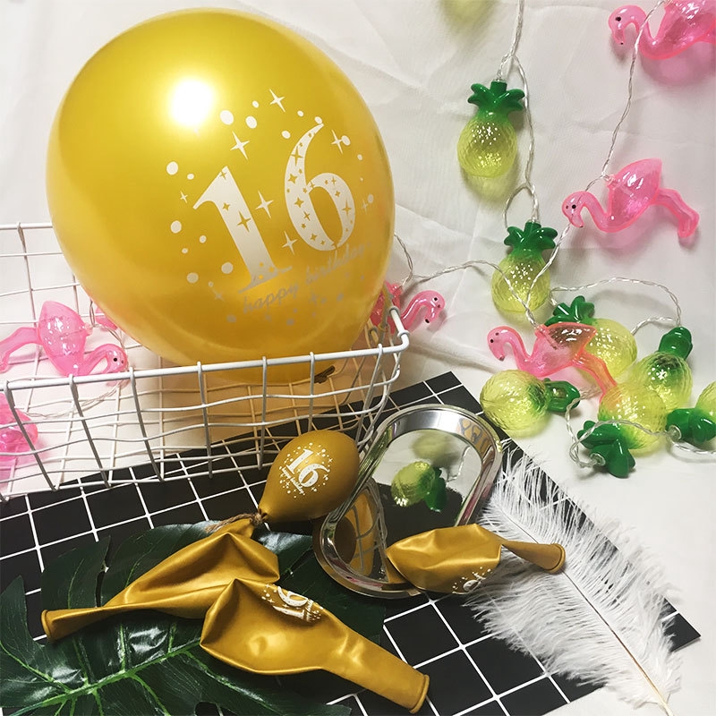 10pcs Latex Balloon Digital 30 40 50 60 Birthday Party Decoration