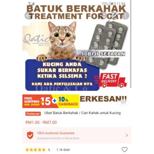 Ubat Batuk Berkahak / Cair Kahak Kucing  Shopee Malaysia