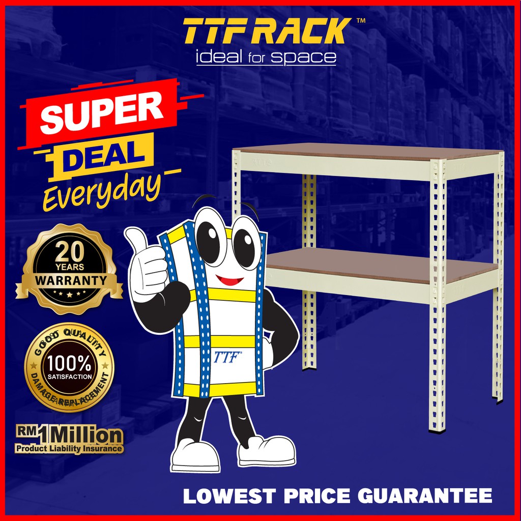 TTF Rack™ (SIMPLE RACK) Boltless Rack (H)910-1210 (D)300 - 600 (L)600 - 1200 mm Storage Rack/ Rak Dapur/ Storage Rack