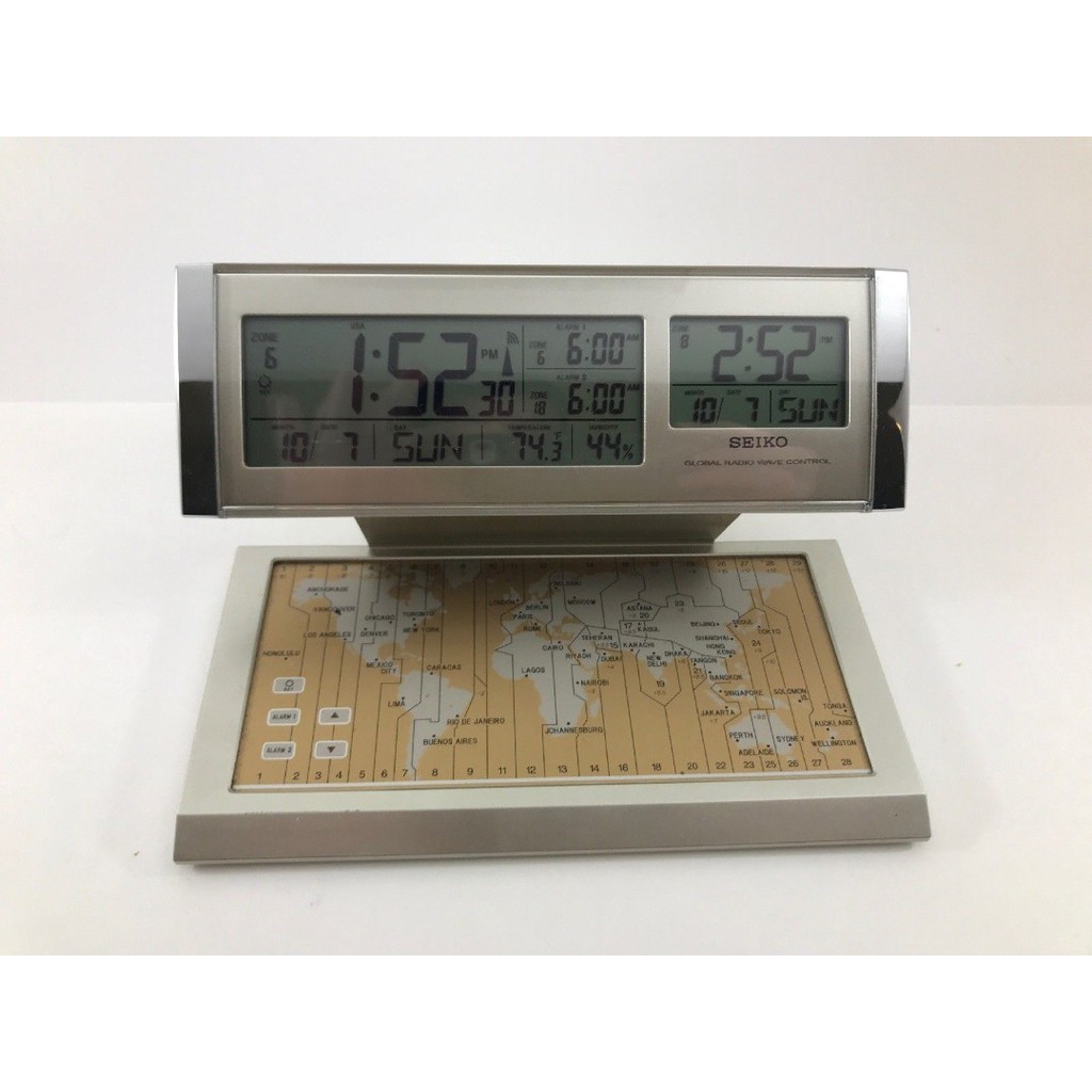 (Special Price) Seiko Global Radio Wave Control Alarm Clock QHR019